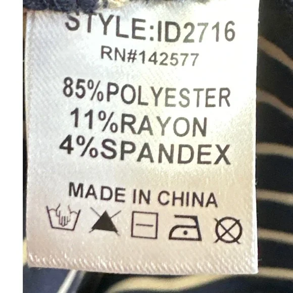 Iris Los Angeles Navy Striped Long Sleeve Tulip Hem Bodycon Dress Nautical M NWT - Picture 8 of 9